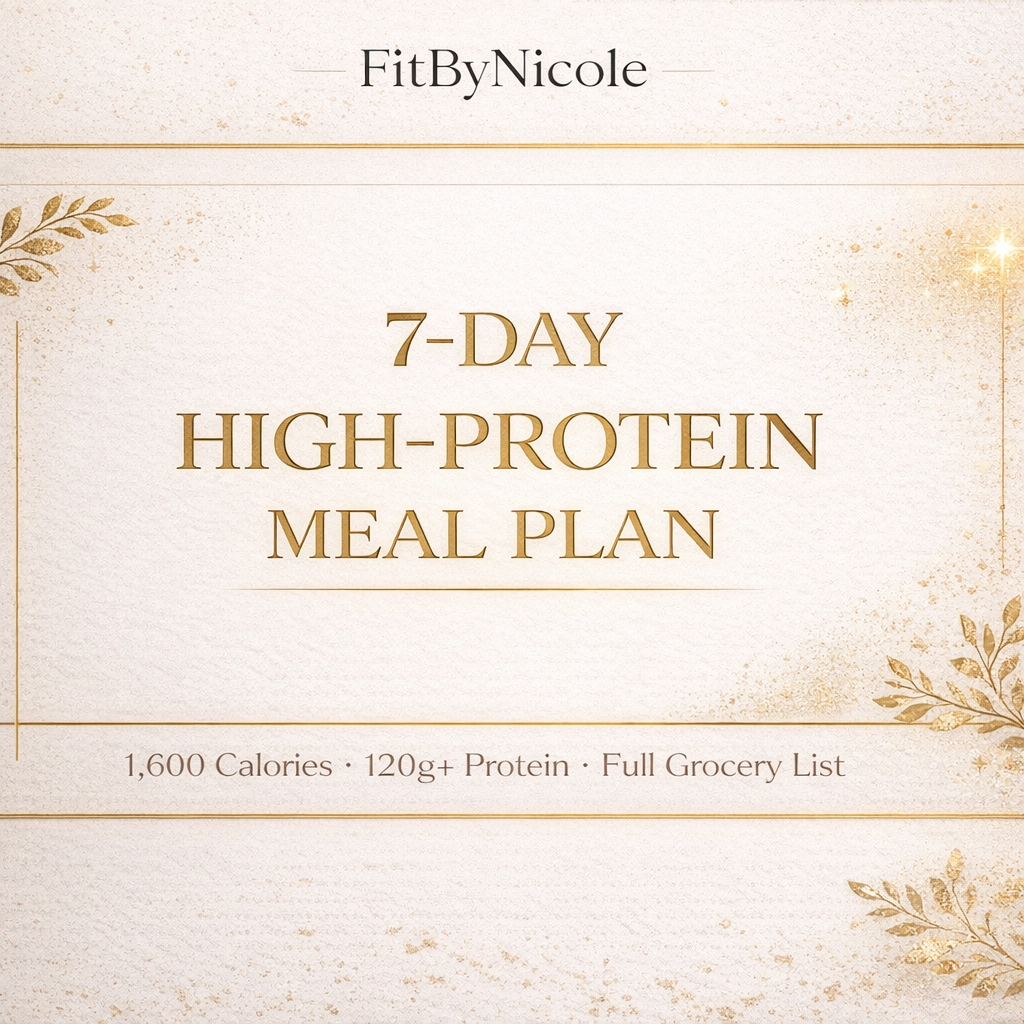 7 Day High Protein Meal Plan PDF | 1600 Calorie Meal Plan with Grocery List | Weight Loss Meal Prep | Digital Download